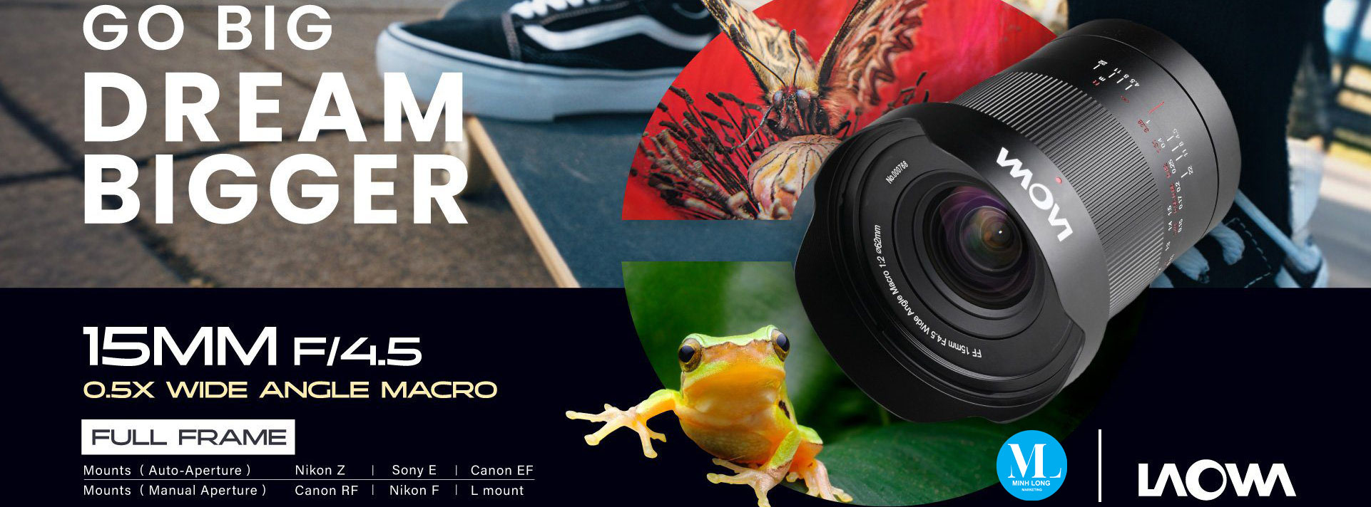 Ống kính Laowa 15mm f/4.5 0.5X Wide Angle Macro